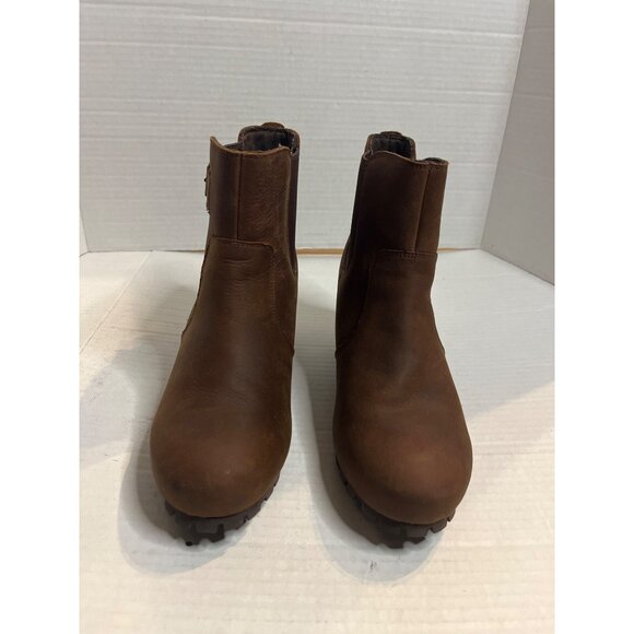 Merrell Womens Brown Leather Chelsea Ankle Boots 8 hidden wedge heel. - Picture 2 of 9